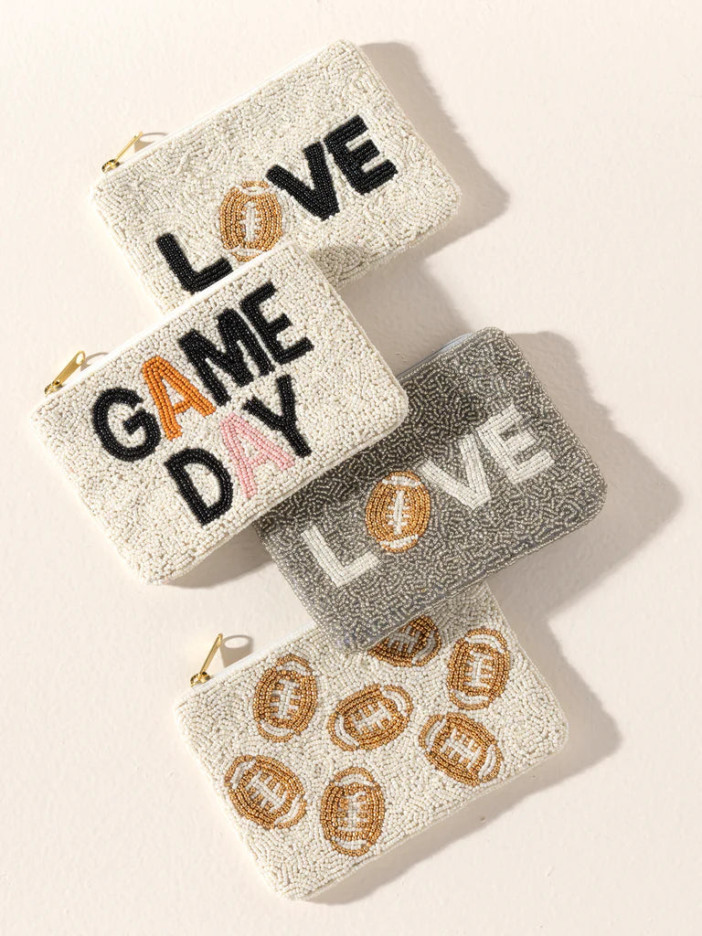 "Love" Beaded Zip Pouch