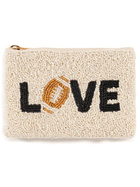 "Love" Beaded Zip Pouch