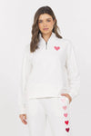 Red & Pink Heart Embroidered Sweatshirt