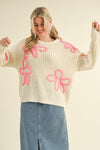 Floral Stitch Pullover Sweater