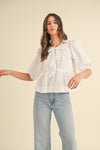 Poplin Front Tie Top