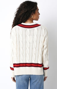 Renee Sweater Cream/Burgundy