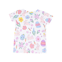 Short Sleeve Loungewear Set Easter Bunnies Pink