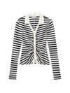 Ami Henley Pointelle Stripe