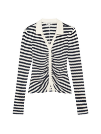 Ami Henley Pointelle Stripe