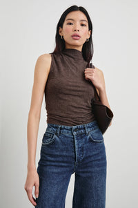 Christen Top Heather Brown