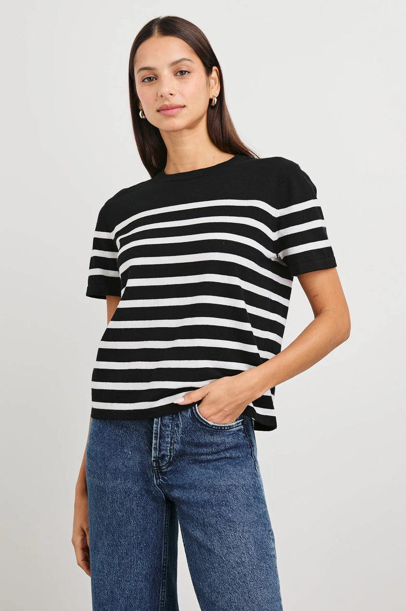 Cotton Cashmere T-Shirt Parisian Stripe