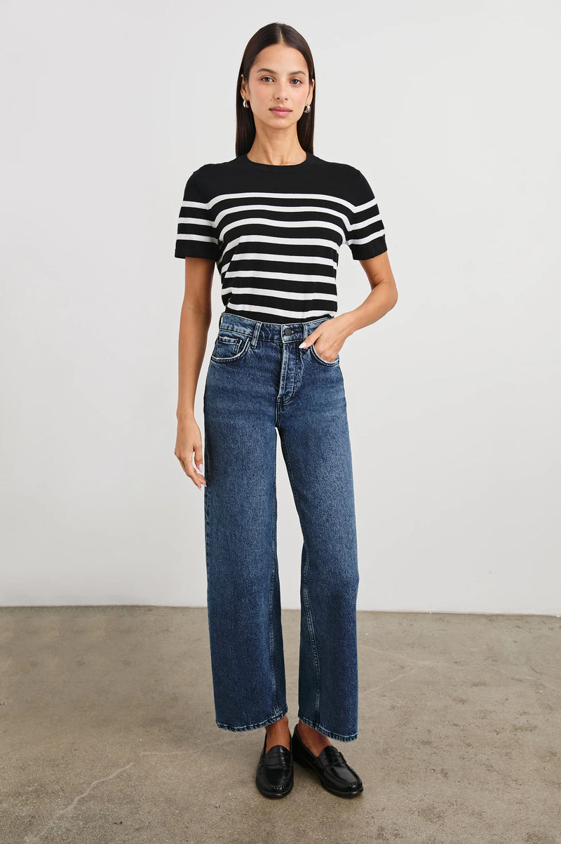 Cotton Cashmere T-Shirt Parisian Stripe