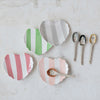 Stoneware Striped Heart Dish