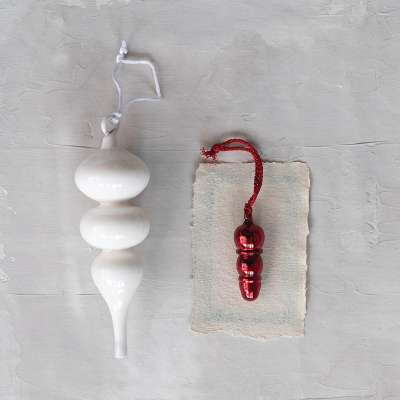 White Glass Finial Ornament - JoeyRae