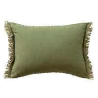 Woven Cotton Lumbar Pillow Gold & Green